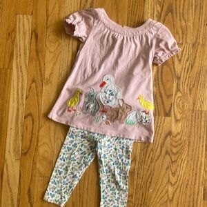 🐥 Mini Boden dress and legging set with appliqués | size 18-24M
